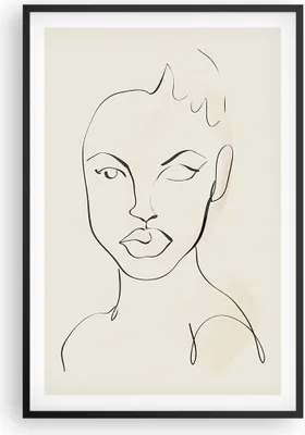 Produktbild von Gerahmtes Poster - Schwarzer Rahmen - Porträt Afro Skizze - 61x91,5 cm - Wand Bild - Wanddeko - Wandbilder - Kunstposter - Wandposter - Bilderrahmen - Bilder - Kunstdruck - P2BPA61x91-4489