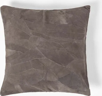 Immagine prodotto di HOMESCAPES Cuscino in pelle patchwork grigio, 45x45 cm