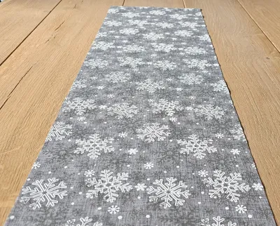 Produktbild von Tischband Tischläufer 250cm x 28cm Dekostofff grau Eiskristall
