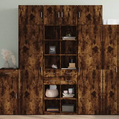 Produktbild von (NEU 2026) Highboard/Anrichte, Räuchereiche 70x42,5x185 cm - Holzwerkstoff - Kommoden - 57.3 kg