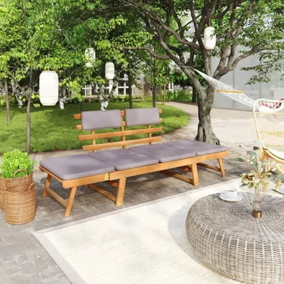 Produktbild von The Living Store 2-in-1 Gartenliege mit Auflage 190 cm Massivholz Akazie