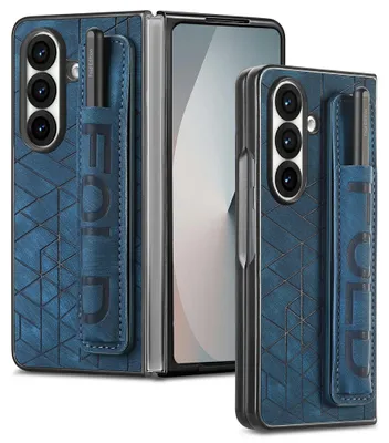 Obrázok produktu pre Puzdro na telefón, držiak na pero, remienok na zápästie pre Samsung Galaxy Z Fold8 Ultra 5G, modrá farba
