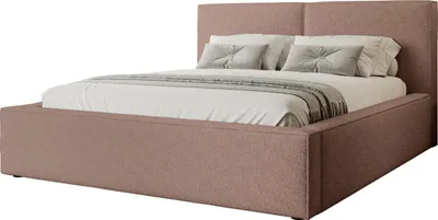 Produktbild von MIRJAN24 Polsterbett Santos Boucle, Doppelbett mit Bettkasten, Ehebett, Gasdruckfeder, Lattenrost (Farbe: Coral 45, Größe: 180x200 cm)