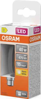 Obrázok produktu pre OSRAM 4099854467264 LED žiarovky, klasický tvar mini sviečky 3,4 W 470 lm