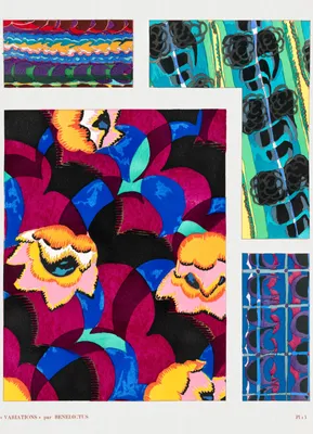 Image de Affiche 13 x 18 cm Fleurs Art déco v.13, Bénédictus Vintage pour le salon