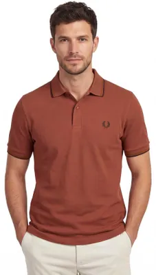 Produktbild von Fred Perry Polo braun Baumwolle normale Passform einfarbig Piqué