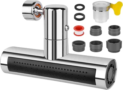 Imagen del producto de Cabezal de grifo giratorio 360 grados, con 4 modos, extensible, con aireador, para grifos de cocina