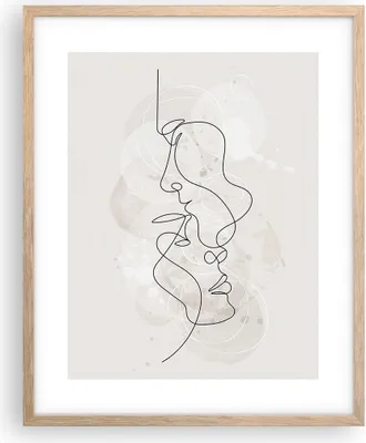 Produktbild von Gerahmtes Poster - Rahmen in heller Eiche - Einzeilig Mann Frau - 40x50 cm - Wand Bild - Wanddeko - Wandbilder - Kunstposter - Wandposter - Bilderrahmen - Bilder - Kunstdruck - P2NPA40x50-4629