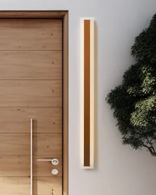 Produktbild von BELIANI Außenwandleuchte LED Gold Metall und Acryl 100 cm Modern Rechteckig Lang Beleuchtung für Außen Draußen Terrasse Balkon Ausstattung