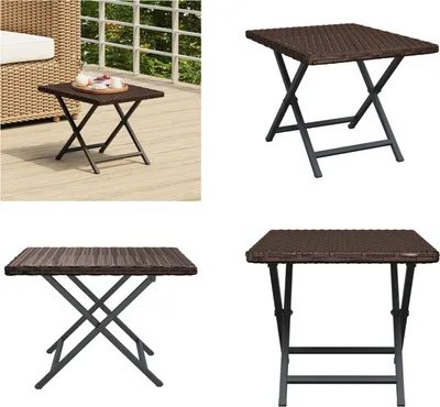 Produktbild von vidaXL Klapptisch Braun 45x35x32 cm Poly Rattan - Klapptisch - Klapptische - Gartenmöbel - Esstisch