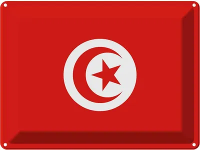 Produktbild von vianmo Blechschild 30x40 cm Tunesiens Tunisia Flagge Fahne Wappen