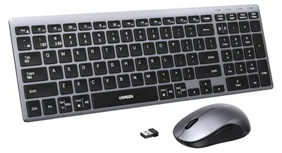 Obrázok produktu pre Ugreen MK552, bezdrôtová klávesnica a myš, Bluetooth 5.4, čierno-strieborná