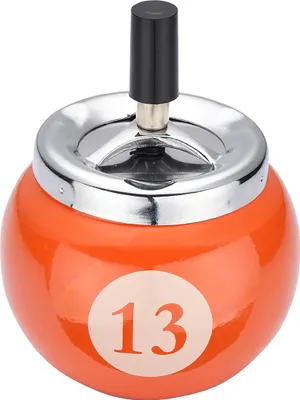 Produktbild von DREHASCHENBECHER Pool Ball Ø10cm Billard Kugel Billardkugel Aschenbecher Windaschenbecher Drehascher Ascher 80 (Orange - 13)