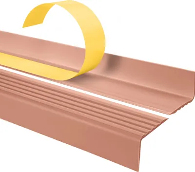 Obrázok produktu pre QUEST Samolepiaci protišmykový schodiskový profil ND PVC, ochrana schodov, 40x25mm, svetlohnedá