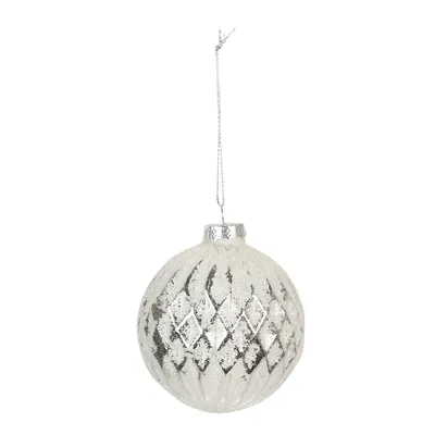 Immagine prodotto di Pupazzi per albero di Natale (set 4) | Ø 8 cm | Bianco | Vetro | Rotondo | Clayre & Eef | 6GL2699