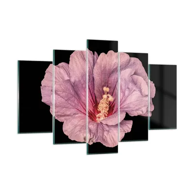 Produktbild von Bilder auf glas - 5 Teile - Hibiskus Blume Rosa - 150x100cm - Glasbilder - Wandbilder - Bilder - zum Aufhängen bereit - Wanddekoration aus Glas - Glas Bilder - Wandbild auf Glas - GEA150x100-4481