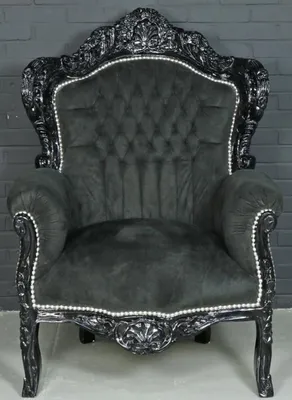 Produktbild von Casa Padrino Barock Sessel Schwarz 85 x 85 x H. 120 cm - Barockstil Wohnzimmer Sessel