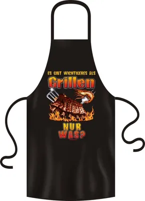 Produktbild von Grillschürze, Kochschürze, Küchenschürze, Wichtigeres als Grillen, RAHMENLOS®Art. 2945