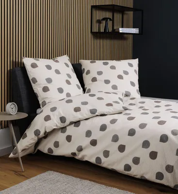 Produktbild von Janine Design Seersucker-Bettwäsche-Garnitur 20166 TANGO Farbe taupe sand Größe 155x220+80x80