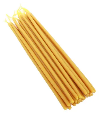 Productafbeelding van Handgemaakte, 100% bijenwas kaarsen van 25 cm (ongeveer 20 stuks)