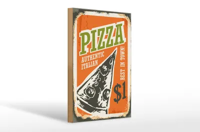 Produktbild von Holzschild Retro 20x30cm Pizza best in town