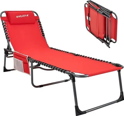 Produktbild von Famanu Sonnenliege für Garten, Terrasse und Balkon - klappbar, mit Tragetasche