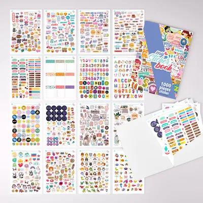 Obrázok produktu pre Sada samolepiek, 1000 kusov, ideálna na kreatívne projekty