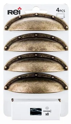 Möbelgriffe, 4 Stück, Lochabstand 64 mm, Zamak, antik