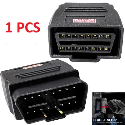Produktbild von 16 Pin OBD2 Adapter Verlängerungskabel Stecker auf Buchse Auto Diagnosestecker