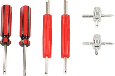 Produktbild von 6-teiliges Reifenventilschaft-Reparaturwerkzeug, Dual-Einzelkopf-Kernentferner-Set für Wohnmobil, Auto, Fahrrad, Motorrad