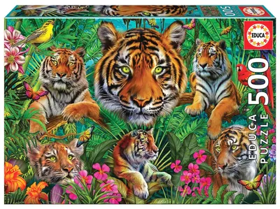 Zdjęcie produktu dla Puzzle 500 Tygrysy w dżungli 112783