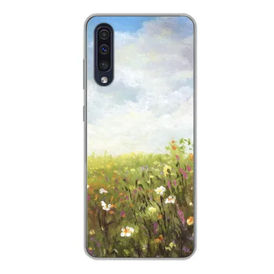 Produktbild von MuchoWow® Handyhülle Schutzhülle Hülle für Samsung Galaxy A50 Sommer - Blumen - Ölfarbe Silikon Softcase Handy Hülle - Mobiltelefonhülle