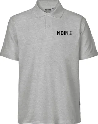 Produktbild von Huuraa Herren Polo Shirt Moin Kompass M Sport Grey Bio Baumwolle Fairtrade Poloshirt Geschenkidee