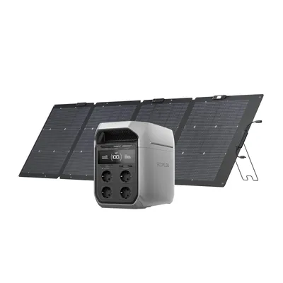 Produktbild von ECOFLOW DELTA 3 Plus Tragbare Powerstation 1 024 Wh mit 220 W Solarpanel, 1 000 W Solareingang, LiFePO4 Batterie, Solargenerator für Notstrom, Camping