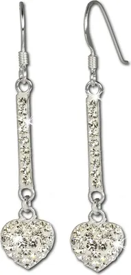 Produktbild von SilberDream Damen Ohrringe Herz Zirkonia weiß Ohrhänger 925 Silber D2GSO210W