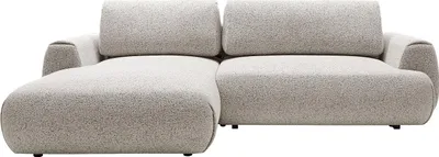 Produktbild von Ecksofa mit Schlaffunktion - Ecke links - melierter Stoff - Grau - MONELIA