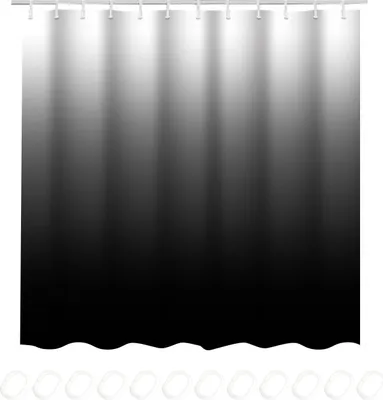 Produktbild von OKWISH Duschvorhang Wasserdicht Anti-schimmel, Waschbar Shower Curtains, Badewanne Vorhang mit Duschvorhängeringen,150 x180cm, Schwarz