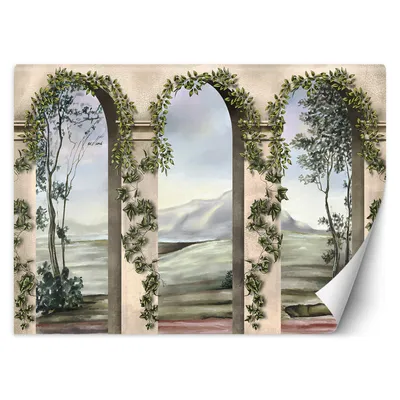 Produktbild von Säulen und Bögen mit Efeu FOTOTAPETE 368x254 cm VLIES Tapete Wandtapete Wandbilder Wanddekoration Design Wohnzimmer Schlafzimmer Flur Büro Küche T-4-TF-19112-368x254