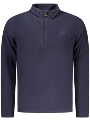 Zdjęcie produktu dla Elegancka męska bluza polarowa w kolorze niebieskim z haftem i półzamkiem
