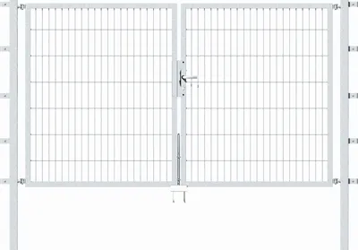 Produktbild von Alberts Doppeltor Flexo mit Zubehör, zum Einbetonieren, feuerverzinkt, Breite 250 cm, Höhe 140 cm