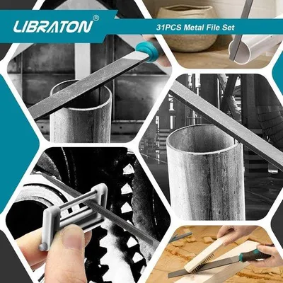 Productafbeelding van Metaalvijlen set, 31-delig - Inclusief naaldvijlen, riffler-vijlen, schuurpapier en een staalborstel
