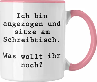 Produktbild von Trendation - Lustige Tasse für Kollegen Kollegin Spruch Witzig Arbeit Tasse Bürotasse Kaffeebecher Becher für Büro Lustig Spruch (Rosa)