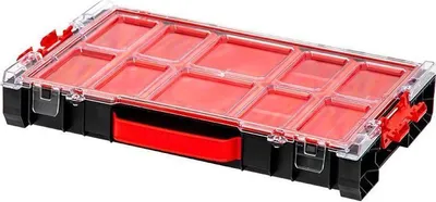 Produktbild von QBRICK® Sortimentskasten PRO | HxBxT 30x45x8cm | 5 Liter | Mit Deckgriff | Mit Klemmverschlüsse | Schwarz | Werkzeugbox, Sortimentsbox