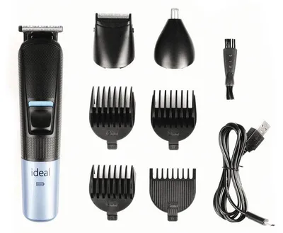 Produktbild von IDEAL Haarschneidemaschine Herren wiederaufladbar – Trimmer – Haarschneider – Bartschneider Herren – USB wiederaufladbar – Geräuschunterdrückung – Edelstahl – Geschenk – Schwarz