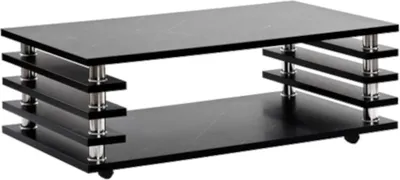 Produktbild von HOOZ Couchtisch mit Rollen 115x65cm - Marmor-Optik schwarz