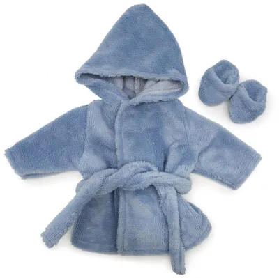 Produktbild von Asi Puppenkleidung Bademantel hellblau - klassisches Puppenzubehör
