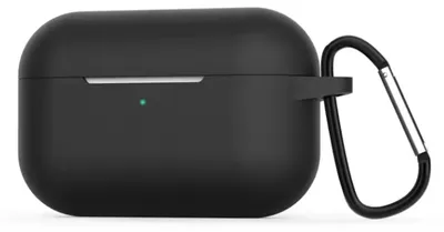 Produktbild von Schwarze Airpods-Hülle – Hülle passend für AirPods 3 – Silikon-Schutzhülle mit Karabiner – Airpods-Hülle – Passend für Apple AirPods – Mit Karabiner – Schwarz – CHPN