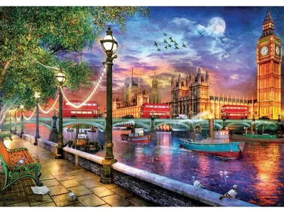 Image de Puzzle londres au coucher du soleil 2000 pieces - collection monuments angleterre - educa - 19046