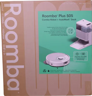 Produktbild von iRobot Roomba Plus 505 Combo Robot + AutoWash Dock, Beutellos, Weiß, Rund, Staubbeutel, 3 Rad/Räder, Ladend, Purification