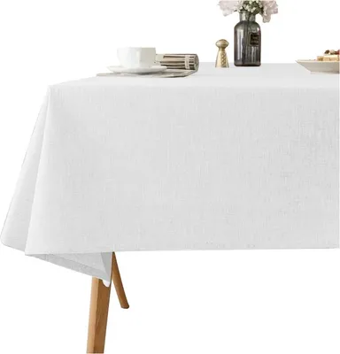 Produktbild von Weiße Leinen-Tischdecke, rechteckig 140x240 cm